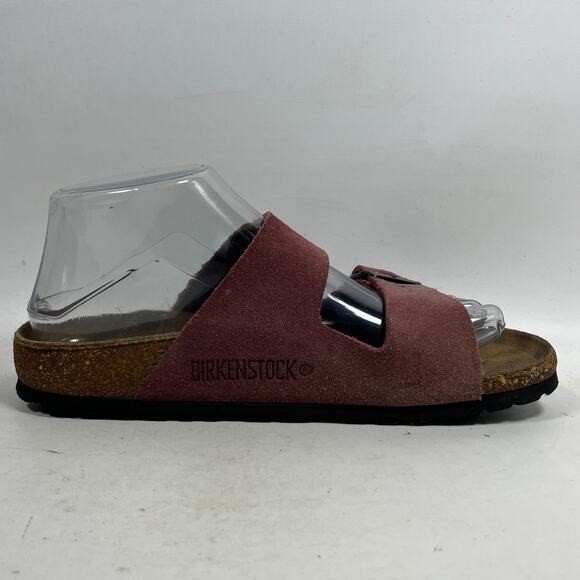 BIRKENSTOCK Sandals 38 L7 M5 Arizona Velvety Suede Leather Zinfandel Red - Picture 8 of 15